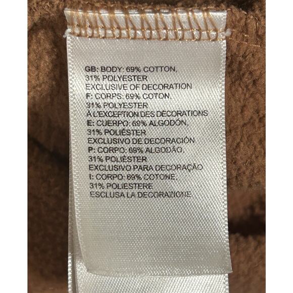 The North Face Rugged Outdoor Fleece Hoodie Pullover Sweatshirt Brown Mens Small - Picture 7 of 7